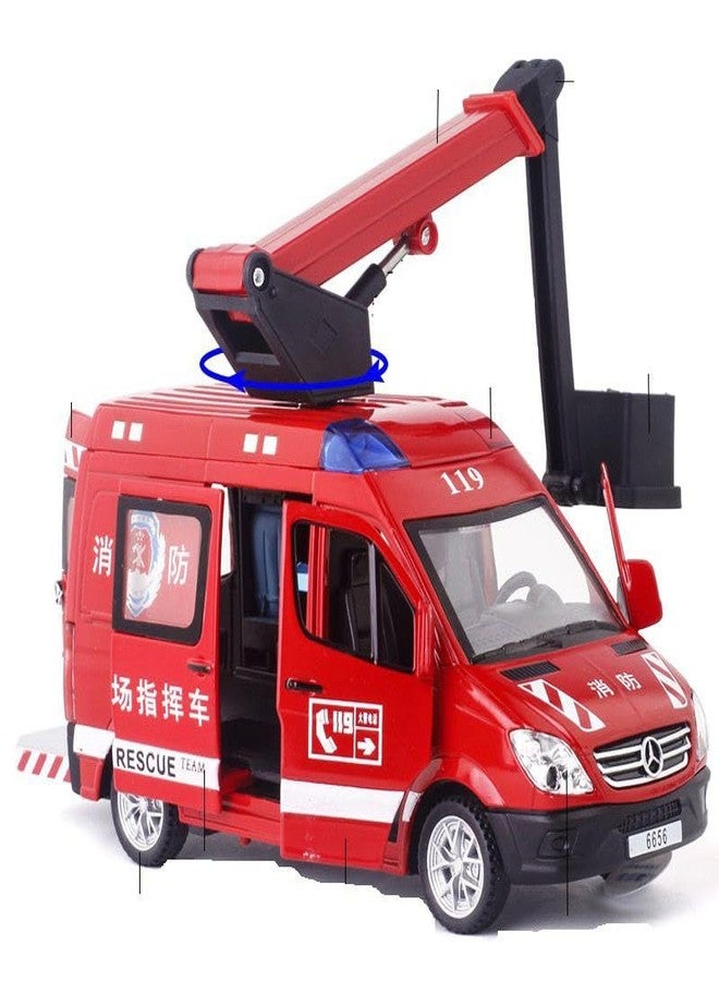 KING FORU City Services Pull Back Toy Car - 1:32 Scale Alloy Ambulance, Police & Fire Truck Model - Image 1